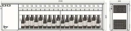 Диспенсер для розлива вина ByTheGlass Standard DS на 2х18 бутылок (нержавеющая сталь)